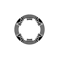 Geometric Circle Emblem, Art Deco Inspired vector