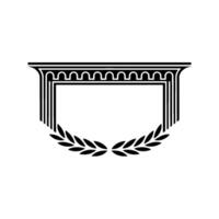 Art Deco Shield with Laurel Wreath - Elegant Element vector