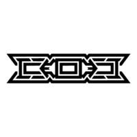 Geometric Tribal Emblem, Modern Abstract, Outline vector