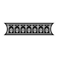 Gothic Floral Border, Vintage Ornamentation, Elegant vector