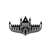 Gothic Castle Silhouette, Minimalist Emblem, Heritage Symbol vector
