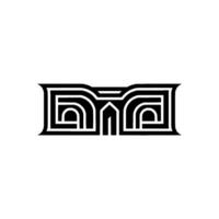 Geometric Archway Emblem, Art Deco Style, Monogram vector