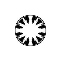 Circular Forest Emblem, Minimalist vector