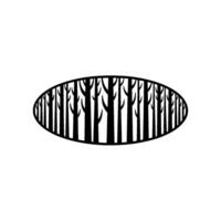 Minimalist Forest Silhouette, Serene Woodland Emblem vector
