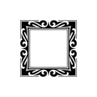 Intricate Black Frame, Elegant Ornamentation, Vintage vector