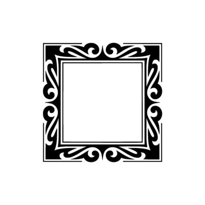Intricate Black Frame, Elegant Ornamentation, Vintage