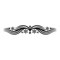 Elegant Winter Swirl with Snowflake Accents Minimalist vector