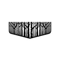 Minimalist Birch Tree Silhouette, Geometric vector