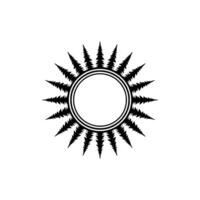 Minimalist Mountain Sunrise Emblem, Rustic Serene vector