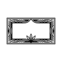 Elegant Deco Frame with Stylized Floral Accent vector
