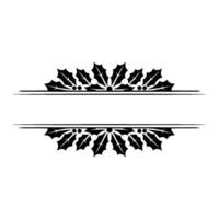 Elegant Holly Border, Vintage, Minimalist Ornamentation vector