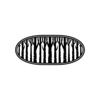 Abstract Birch Forest Silhouette, Minimalist Emblem vector