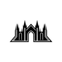 Gothic Archway Silhouette, Minimalist Emblem vector