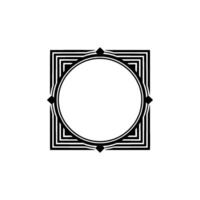 Geometric Deco Frame, Minimalist, Circular Motif vector