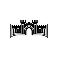 Gothic Fortress Emblem, Minimalist Silhouette vector