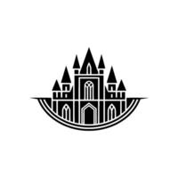 Gothic Castle Silhouette, Minimalist Emblem, Regal Symbol, Medieval vector