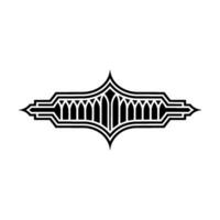 Art Deco Crest Geometric Ornament, Vintage Elegance vector