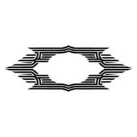 Geometric Deco Emblem, Streamlined, Minimalist vector