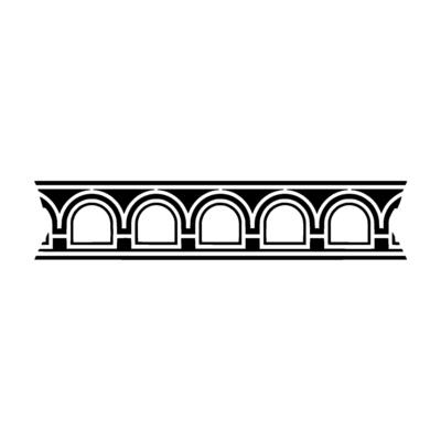 Art Deco Archway Border, Geometric Ornamentation, Ornament