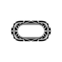 Elegant Oval Frame, Intricate Black Ornamentation vector
