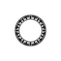 Geometric Circle Frame, Ancient Motif, Minimalist vector