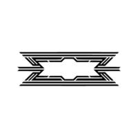 Geometric Deco Frame, Elegant Outline, Vintage, Symmetrical vector