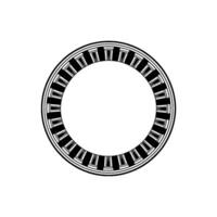 Minimalist Circular Keyboard Motif, Geometric Harmony vector