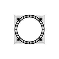 Geometric Circle Frame, Art Deco Style, Minimalist, Outline vector