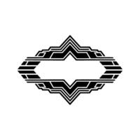 Geometric Deco Frame, Minimalist, Elegant Outline, Diamond vector