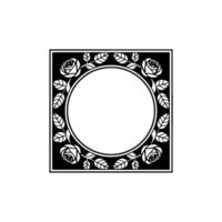 Elegant Floral Frame, Art Deco Style, Minimalist vector