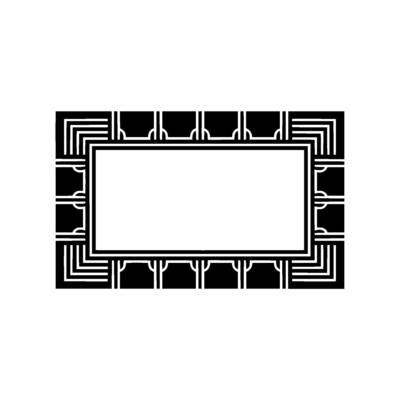 Geometric Deco Frame, Minimalist, Elegant Border, Monochrome