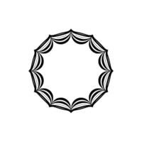 Geometric Floral Frame, Minimalist, Circular Motif vector