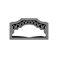 Geometric Archway to Serene Landscape Silhouette vector