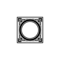 Geometric Circle Emblem, Art Deco Style, Vintage vector