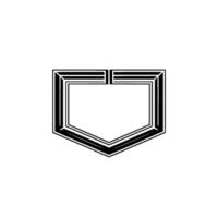 Geometric Shield Emblem, Minimalist vector