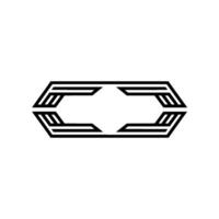 Geometric Deco Emblem, Modern Abstract, Hexagon vector