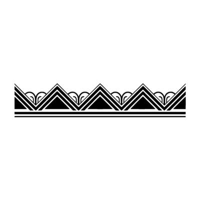 Geometric Deco Border, Stylized Black White - Pattern