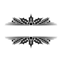 Elegant Holly Border, Vintage Element vector