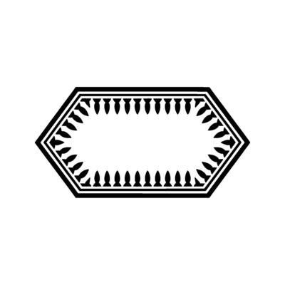 Geometric Hexagon Emblem, Minimalist Black White - Pattern