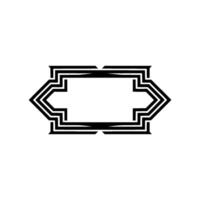 Geometric Deco Frame, Elegant Outline, Minimalist - Abstract vector