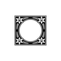 Geometric Floral Frame, Minimalist, Elegant Border vector