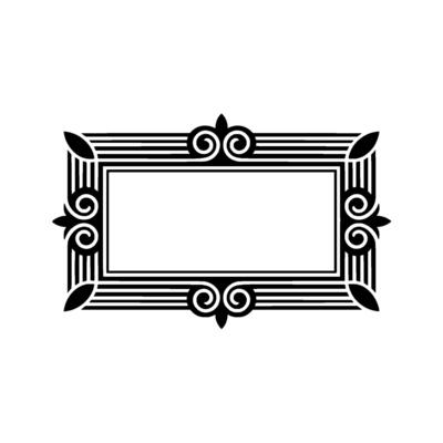 Art Deco Frame, Geometric Ornamentation, Vintage Elegance, Decorative