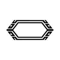 Geometric Hexagon Frame, Minimalist, Modern Abstract, Outline vector