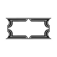 Geometric Deco Frame, Minimalist, Elegant Border - Monochrome vector