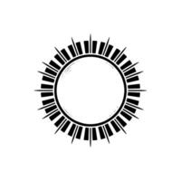 Geometric Sunburst, Minimalist, Circular Emblem vector