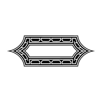 Geometric Deco Frame, Elegant Outline, Minimalist, Monoline