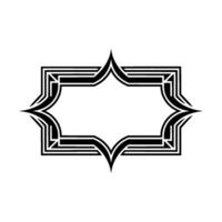 Geometric Deco Frame, Elegant Outline, Minimalist - Monoline vector