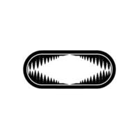 Abstract Forest Silhouette, Minimalist Oval Emblem vector