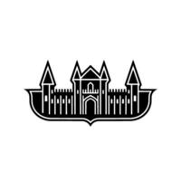 Gothic Castle Silhouette, Minimalist Emblem vector