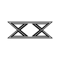 Geometric X Symbol, Minimalist, Abstract Pattern vector